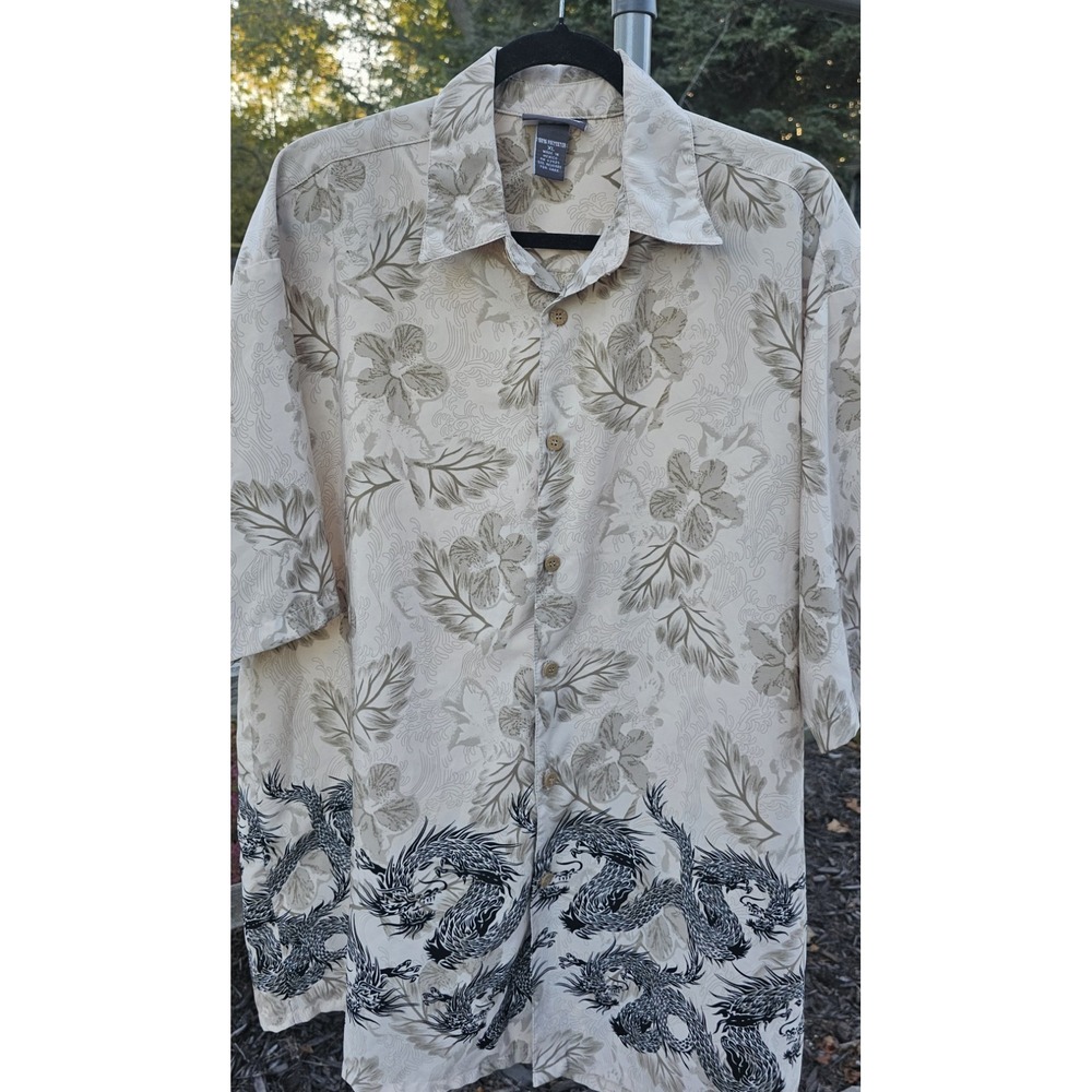 Extreme Gear - Dragon Print Side out Men's Poly Hawaiian shirt size XL